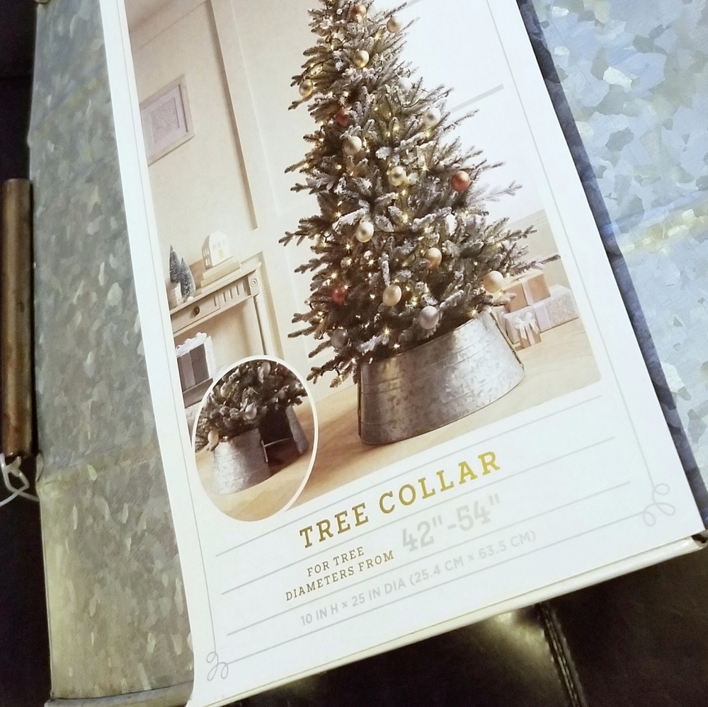 ❗Wondershop Rustic Galvanized Metal Christmas Tree Collar❗